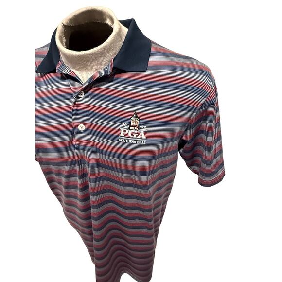 Dunning Golf PGA Championship 2022 Southern Hills Polo Shirt M Stripe - Picture 6 of 6